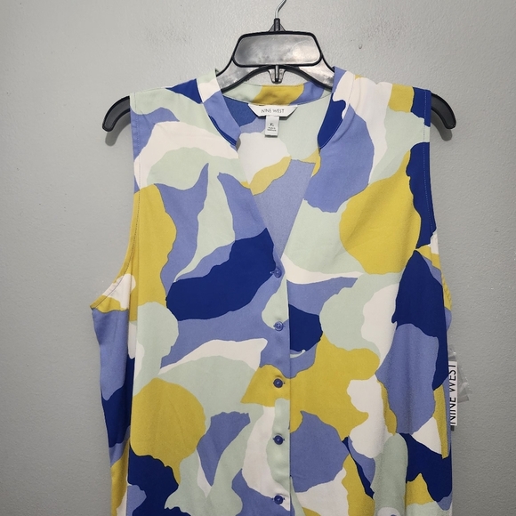 Nine West Womens Sleeveless Mini Dress Ruffle Hem Size XL New With Tags - Picture 2 of 8